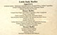 menu for Little Italy Buffet